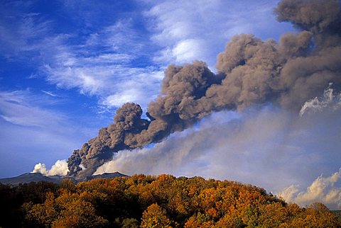 Eruption, Etna volcano, Taormina, Sicily, Italy