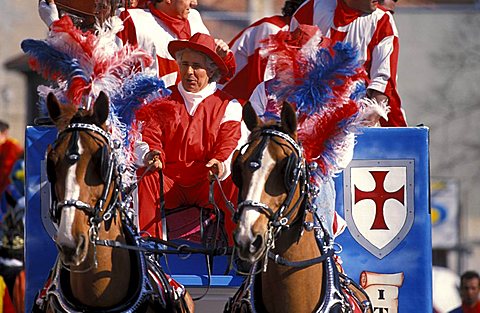 Battle of the oranges, Traditional carnival, Ivrea, Piedmont, Italy