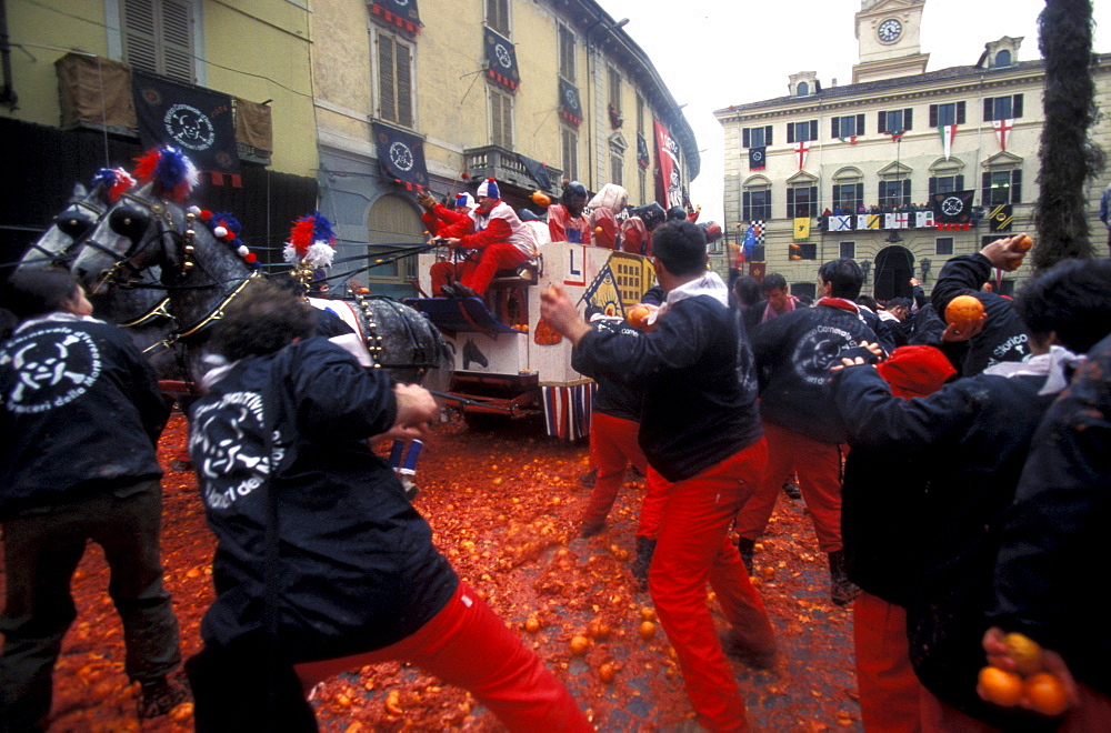 The battle of the oranges, Ivrea, Piedmont, Italy

