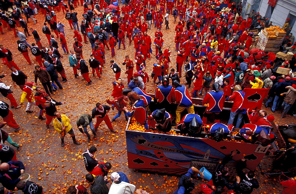 The battle of the oranges, Ivrea, Piedmont, Italy
