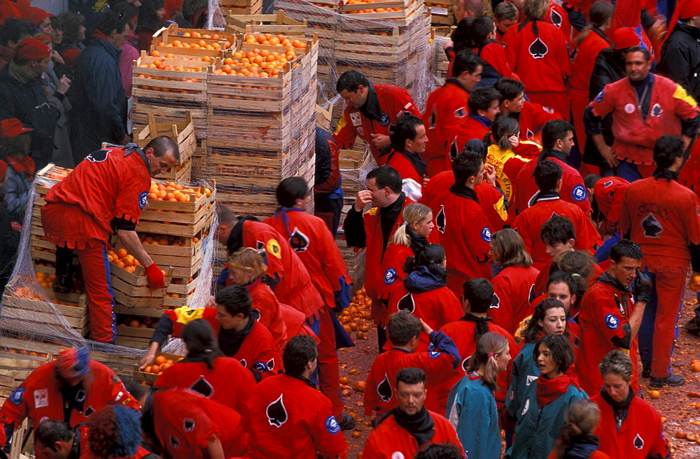 The battle of the oranges, Ivrea, Piedmont, Italy