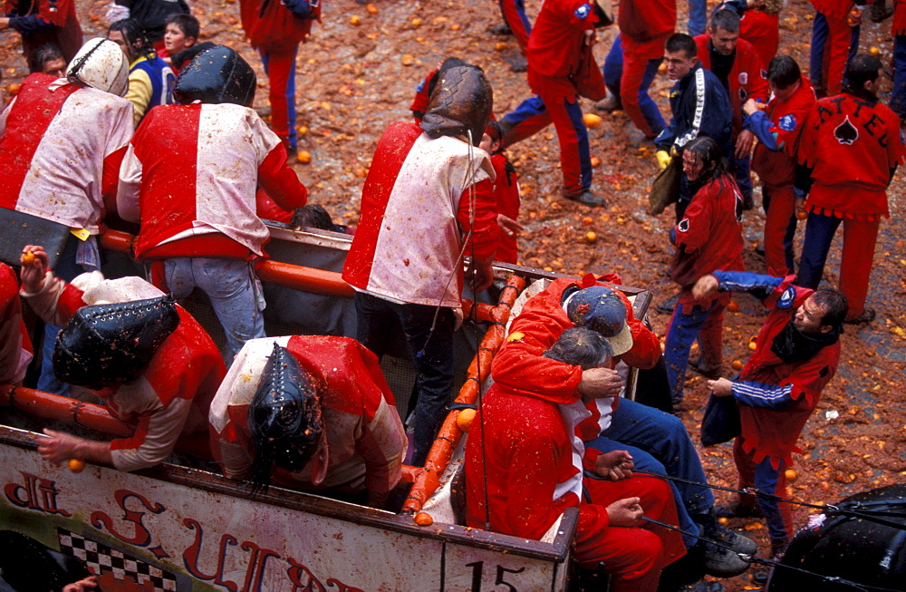 The battle of the oranges, Ivrea, Piedmont, Italy