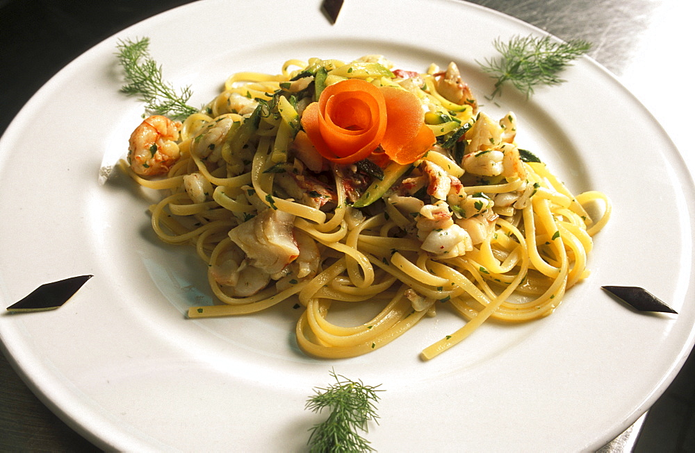 Pasta with mullet and crayfish, Trattoria Gagini, Palermo, Sicily, Italy