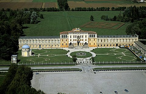 Villa Contarini aerial view, Piazzola sul Brenta, Veneto, Italy