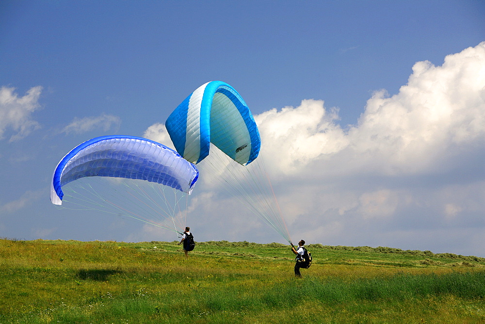 Hang gliding, Piana delle Viote, Bondone mountain, Trentino Alto Adige, Italy