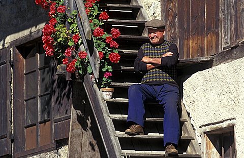 Maso typical house, Val di Rabbi, Stelvio national park, Trentino Alto Adige, Italy