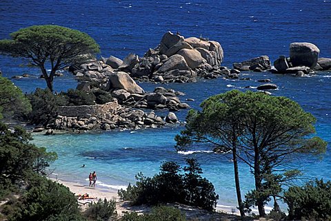 Palombaggia beach near Porto Vecchio, Corsica island, France, Europe 