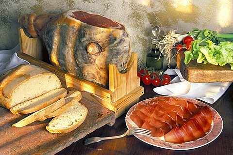 Bread and Parma ham, Italy