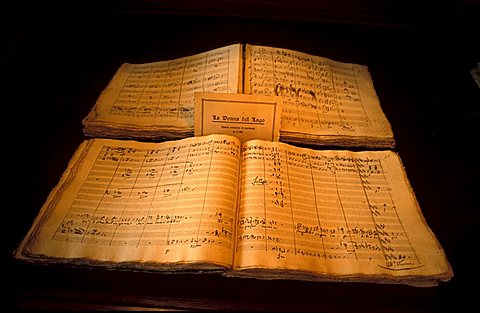 Rossini score, Palazzo Olivieri-Machirelli, Pesaro, Marche, Italy