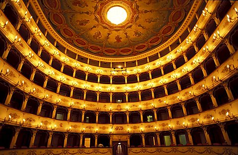 Interior of Teatro Rossini, Pesaro, Marche, Italy