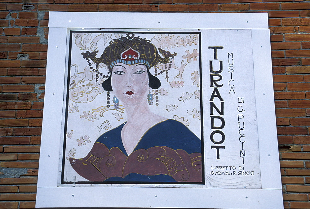 Playbill of Turandot, Torre del Lago, Tuscany, Italy