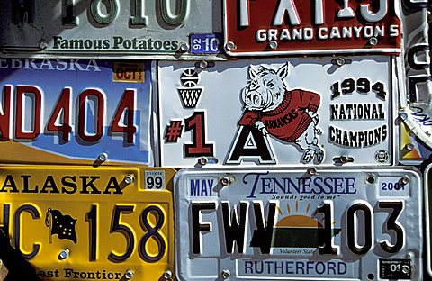 License plates, Utah, United States of America, North America