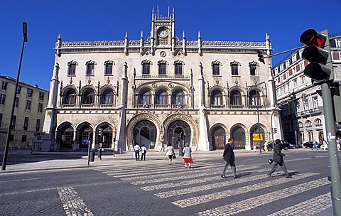 Estação do Rossio historical railway station, Lisbona, Portugal, Europe