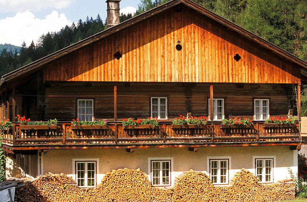 Typical building (Maso), Val Pusteria, Trentino Alto Adige, Italy