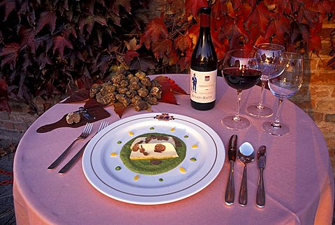 Mash of cauliflower with cheese and truffle, Hotel castle Santa Vittoria, Alba, Piedmont, Italy.