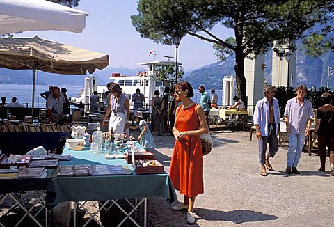 Antique trade market, Varenna, Como lake, Lombardy, Italy