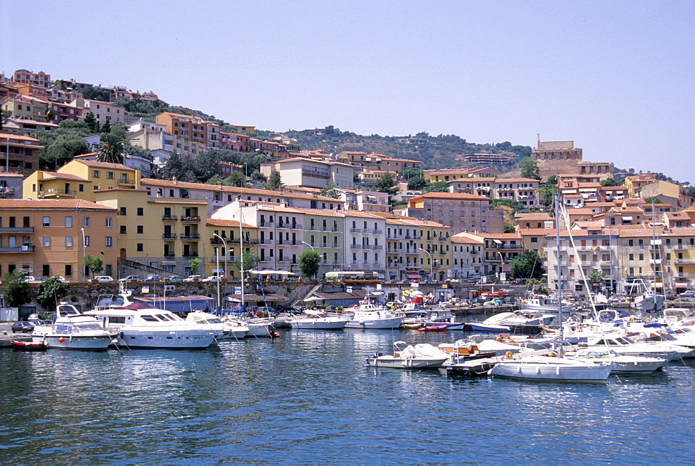 Cityscape, Giglio Porto, Isola del Giglio, Tuscany, Italy