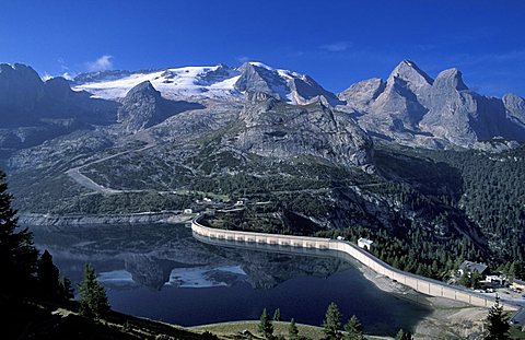 Landscape, Fedaia mountain pass, Val di Fassa, Trentino Alto Adige, Italy