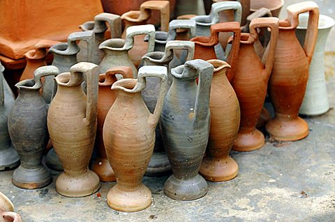 Vases, Sidi Bou Said, Tunisia, North Africa, Africa