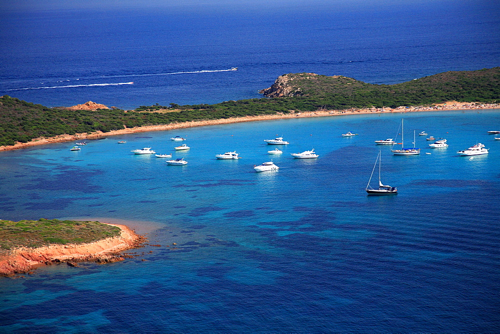 Aerial view, Capo Coda Cavallo, Sardinia, Italy, Mediterranean, Europe