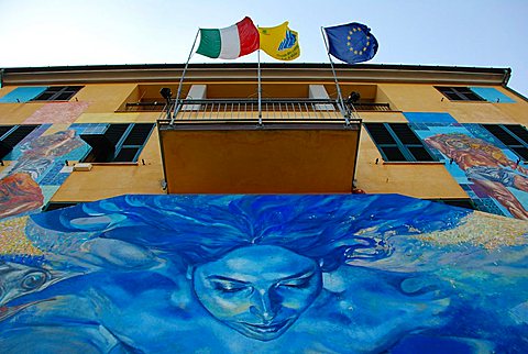 Town hall, Riomaggiore, Liguria, Italy, Europe