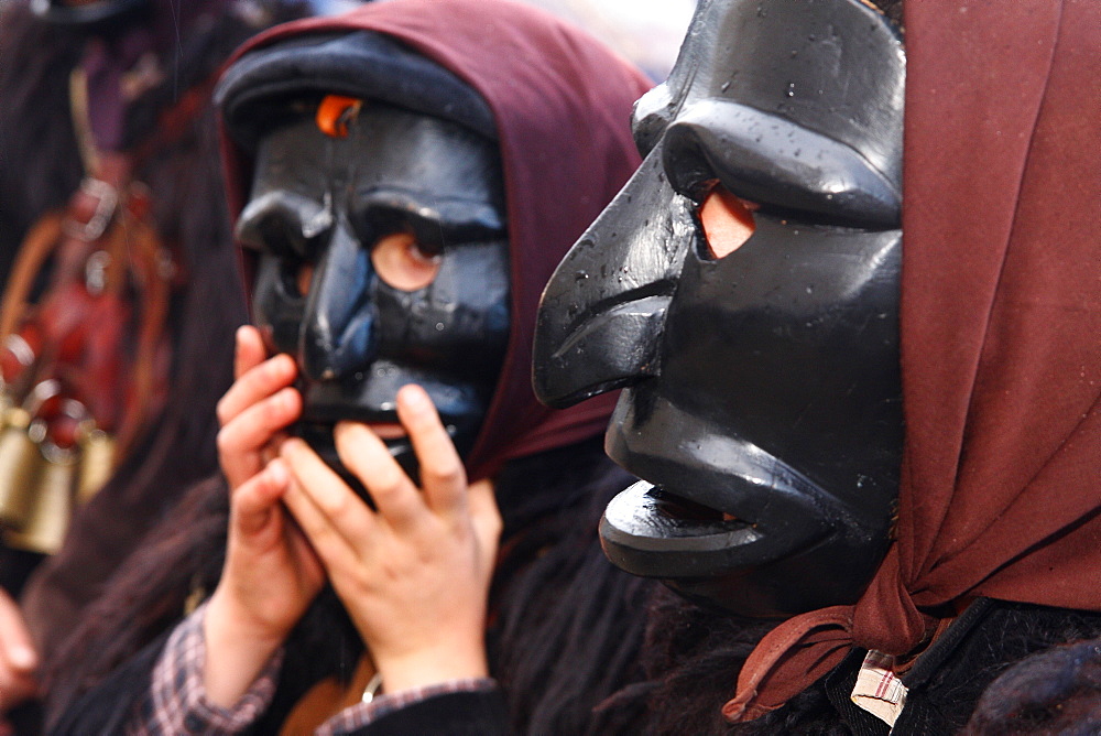 Typical carnival, Mamuthones parade, Mamoiada, Sardinia, Italy, Europe