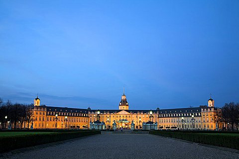 Karlsruhe Palace (Schloss), Karlsruhe, Baden-Wurttemberg, Germany, Europe