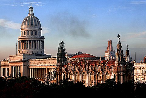 Buildings along Parque Central, Havana, Cuba, West Indies, Central America