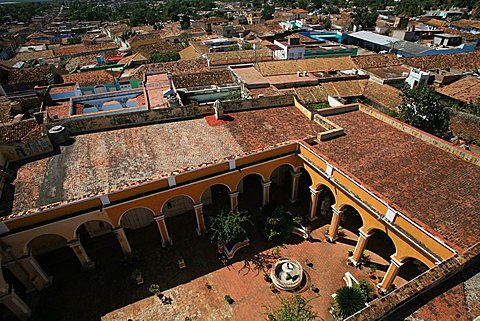 Courtyard of Palacio Cantero seen from tower, Trinidad, UNESCO World Heritage Site, Cuba, West Indies, Central America