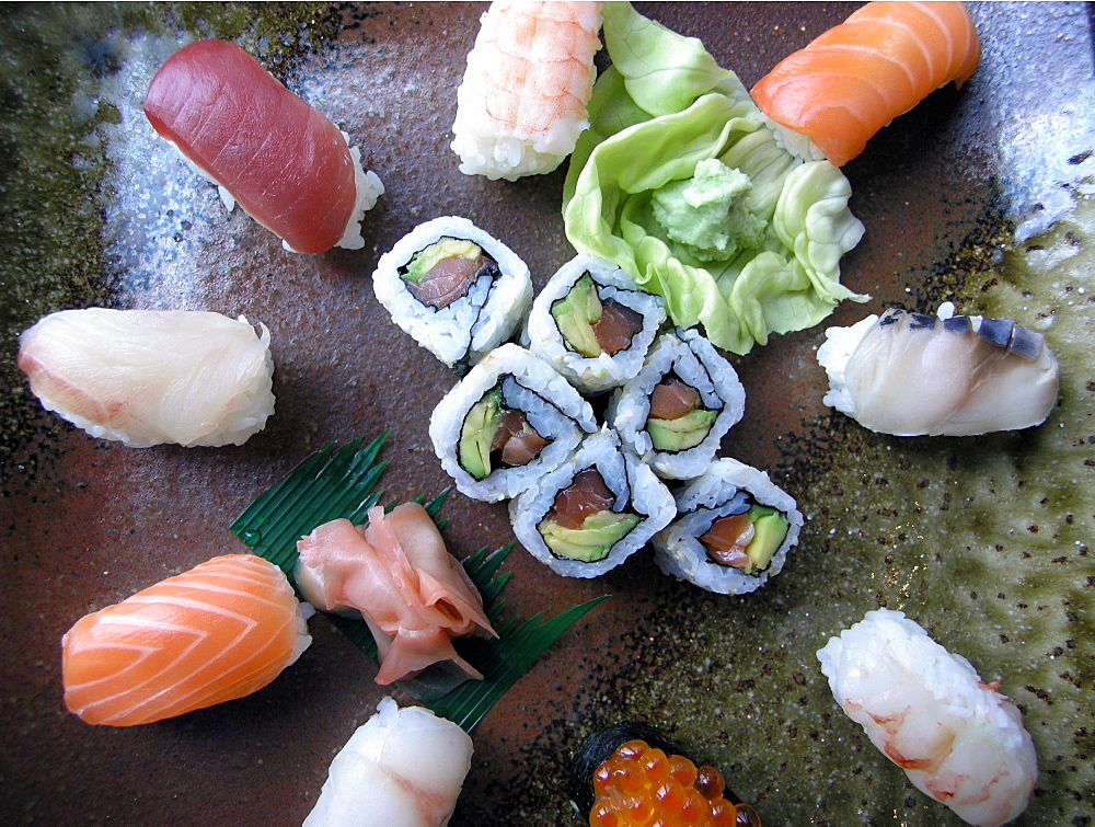 Sushi, Amaebi, Ikura, Ebi, Ika, Hamachi, Japanese Food, Japan, Asia