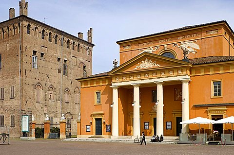 Piazza dei martiri and theatre, Carpi, Emilia Romagna, Italy