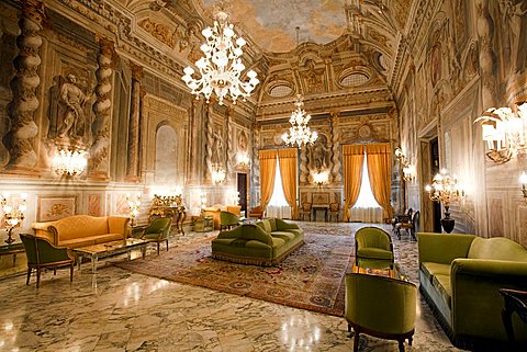 Interior, Grand Hotel Continental, Siena, Tuscany, Italy