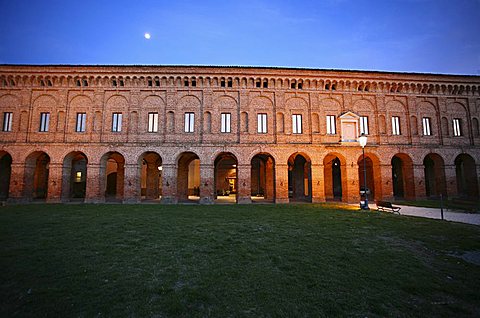 Gallery of the Ancient at the dusk, XVI sec, Galleria degli Antichi, Sabbioneta, Mantova, Lombardy