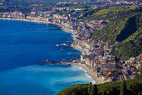 Ionian Sea coast, Giardini Naxos, Sicily, Italy 