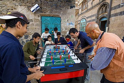 Yemen - Italy table football match, Sana'a, Yemen, Middle East  