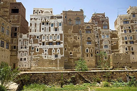 Village view, Old Sana'a, Yemen, Middle East  