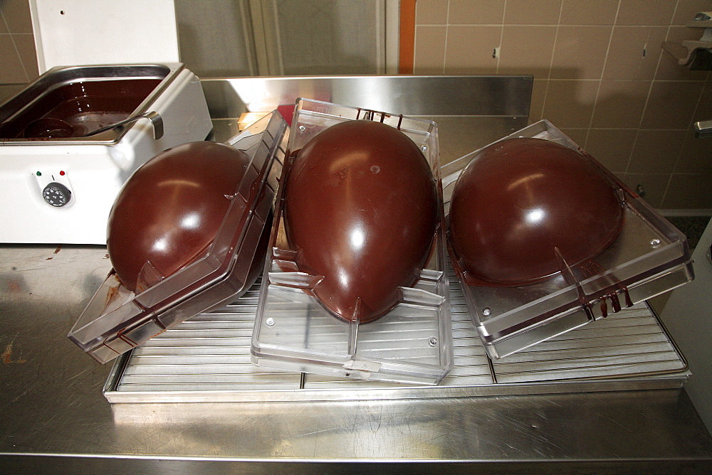 Mould, Easter egg preparation, Bar Centrale, Lecco, Lombardy, Italy