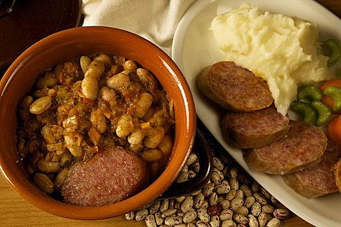 Cotechino with beans, Trentino Alto Adige, Italy 