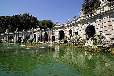 La Fontana di Eolo fountain,  Parco della Reggia di Caserta garden, Caserta, Campania, Italy, Europe