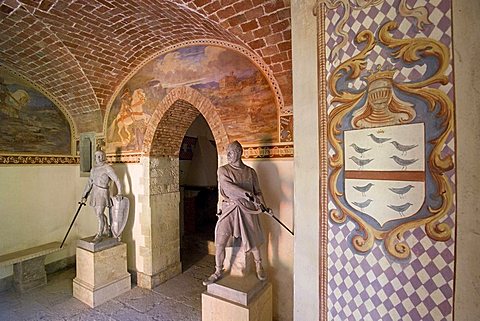 Interior, Castello di Villa d'Ayala Valva castle, river Sele valley, Salerno, Campania, Italy, Europe