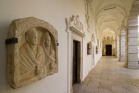 Lapidarium of Archeological Museum of Western Lucania, Certosa di San Lorenzo, Padula, Vallo di Diano, Salerno, Campania, Italy, Europe