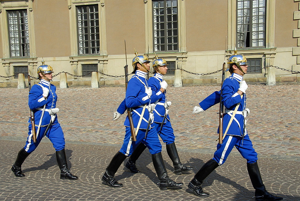 Guard at the Stockholm Palace Kungliga Slottet, official residence of the Swedish monarch, Stockholm, Sweden, Scandinavia, Europe