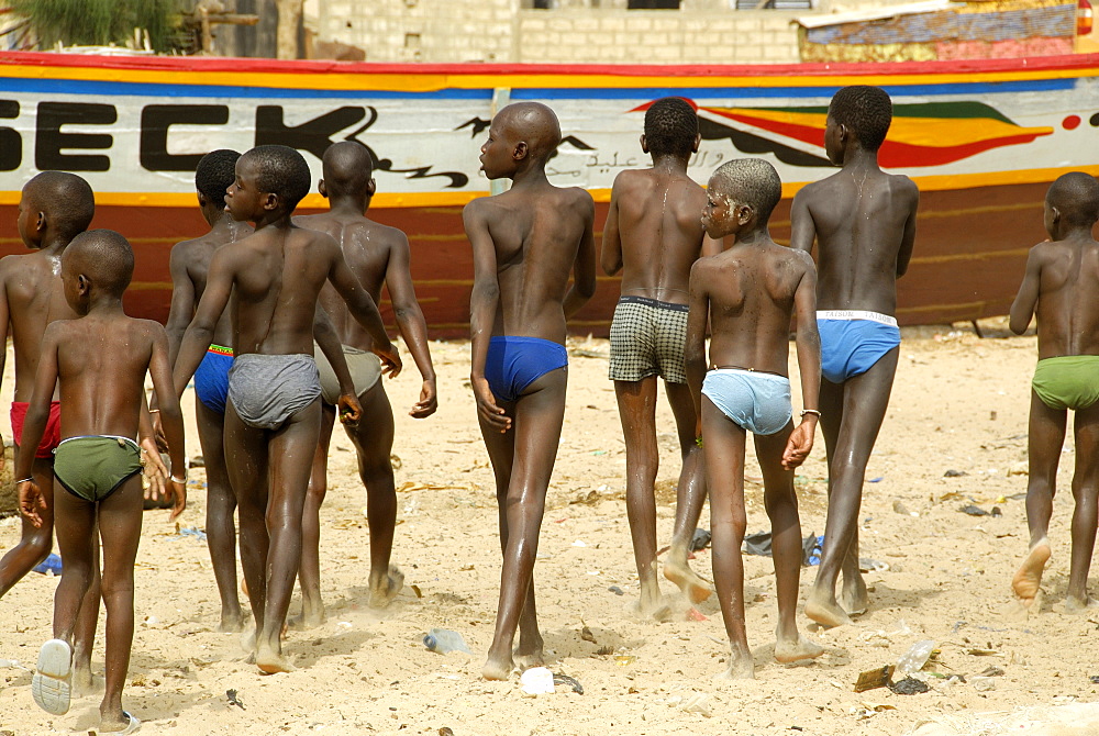 Group of young boy, Joal-Fadiouth, Republic of Senegal, Africa