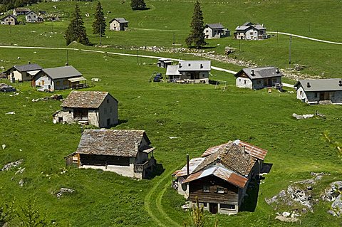 Acquacalda village, Lucomagno, Switzerland, Europe