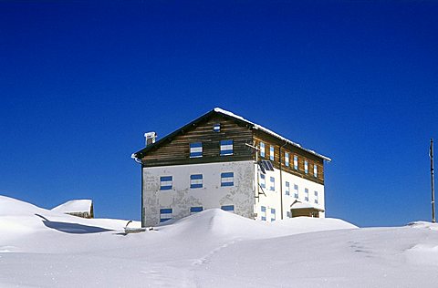 Rosetta refuge, Paneveggio Pale di San Martino Park, Trento province, Trentino, Italy