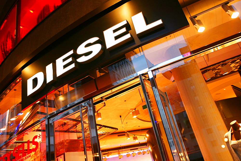 Diesel fashion shop, Piazza San Babila square, Milan, Lombardy, Italy, Europe