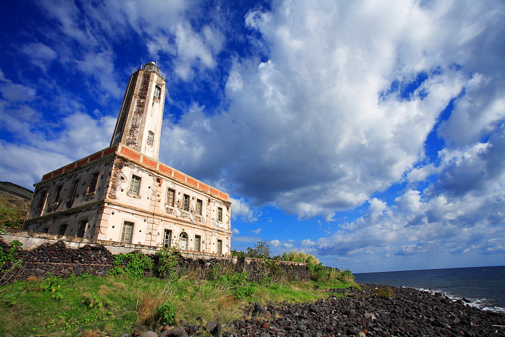 Lighthouse, Vulcano island, Aeolian Islands, Sicily, Italy