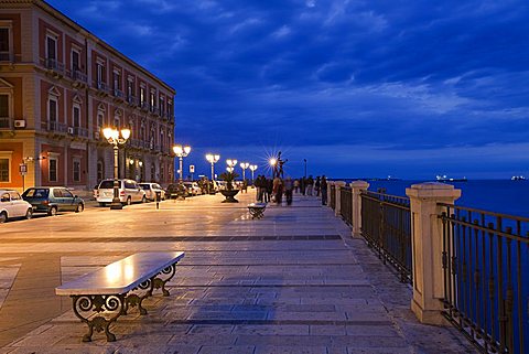 Taranto, Apulia, Italy. The city promenade