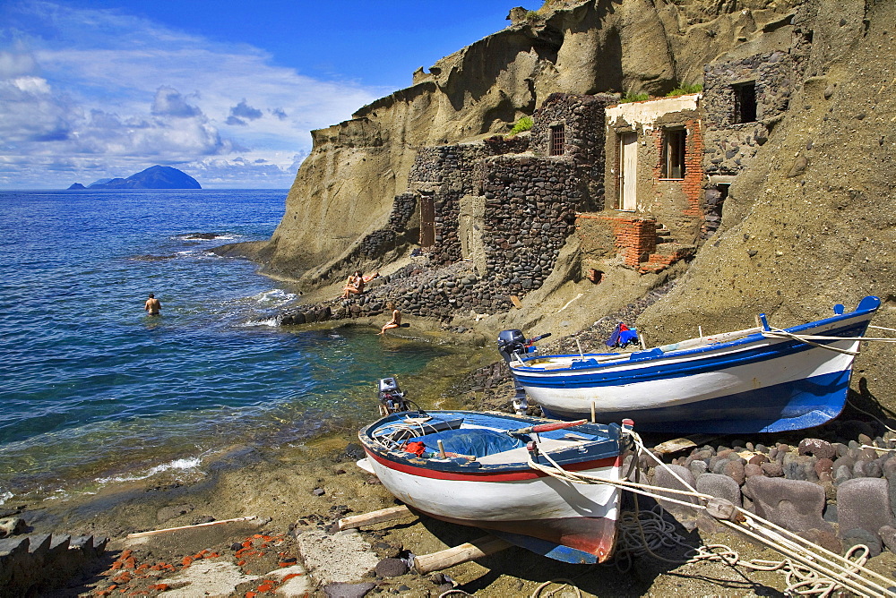 Pollara coast, Salina Island, Messina, Italy, Europe