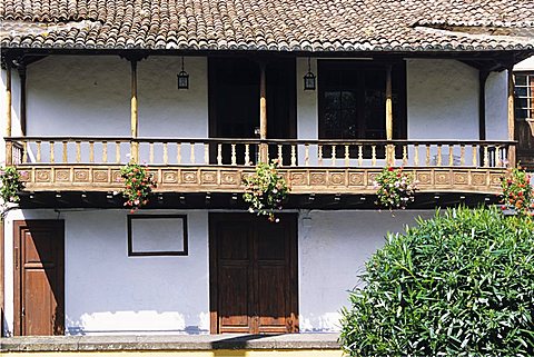 Typical balcony of an ancient house, Icod de los Vinos,Tenerife, Canary Islands, Spain